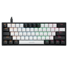 LEAVEN K620 Mechanical Keyboard 61 Keys PBT Translucent Dual-Color Injection Keycaps Blue/Red Switch RGB Backlit Detacha