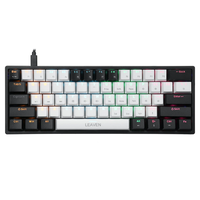LEAVEN K620 Mechanical Keyboard 61 Keys PBT Translucent Dual-Color Injection Keycaps Blue/Red Switch RGB Backlit Detacha