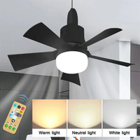 LED Ceiling Fan With Light Remote Control Dimmable 30W E27 Base Modern Smart Wireless Fans Lighting For Bedroom and Livi