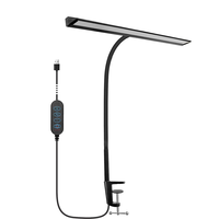 LED Desk Lamp with Clamp 25 Lighting Modes Eye-Caring USB Powered Flexible Gooseneck Adjustable Color and Brightness Tim