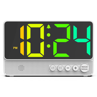LED Digital Alarm Clock with Colorful Lights USB Charging Alarm Clock for Bedroom Small LED Digital Clock with Large Num