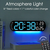 LED Digital Ambient Light Wall Clock Remote Control Electronic Mute Clock with Temperature Humitimy Date Week Display Ti
