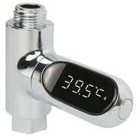 LED Display Household Water Shower Thermometer 5-85 ℃ Flow Self-Powered Water Thermometer Monitoring Baby Care Energy Sm