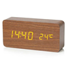 LED Electronic Wooden Alarm Clock Time Temperature Display USB + Battery Dual Power Supply Digital Alarm Clock LED Alarm