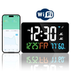LED Graffiti Clock Automatic Time Calibration Wifi Temperature And Humidity Atomic Clock Mirror ClockFour Levels of Br