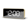 LED Mirror Alarm Clock Snooze Function USB Charging Memory Function with 2 Alarm Group