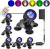 LED Pond Lights Led Underwater Fountain Submersible,  Outdoor Indoor IP68 Waterproof Landscape Spotlights,  4 Bright LED w