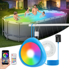 LED Pool Lights with APP Control,  RGB Magnetic Dimmable Submersible LED Lights for Above Ground Inground Pools,  IP68 Wat