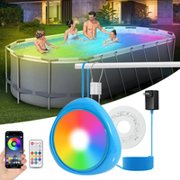 LED Pool Lights with APP Control,  RGB Magnetic Dimmable Submersible LED Lights for Above Ground Inground Pools,  IP68 Wat