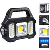 LED+COB/SMD Portable Strong Camping Light USB Charging Solar LED Handheld Flashlight Multifunctional Power Display With