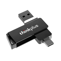 Lenovo Thinkplus MU251 USB3.0 Type-C Flash Drive 64GB 128GB 256GB Dual Interface Pendrive 360° Rotatable USB Memory Disk