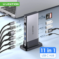 LENTION 10 IN 1 Type-C Docking Station HD 4K@60Hz PD100W Card Reader Type-C USB 3.0 Adapter USB Hubs for New MacBook Pro
