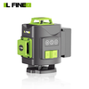 LFINE 4D 16 Line Green Laser Level Class II 515nm Self-Leveling ±1mm at 7m 30M Range 1200mAh Batteries Multi-Purpose Tri