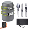 Lightweight Aluminum Alloy Camping Pot Hiking Picnic Tourist Tableware Set Outdoor Stove Pot Pan Plastic Bowl Outdoor Co