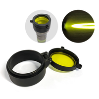 LIMINTOP 2 LEP 42mm Transparent Yellow Scope Lens Cover Flip Up Protection Cap Yellow Objective Lid