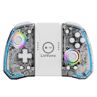 LinYuvo KS40 Semi-transparent Wireless Left and Right Game Handle with RGB Light Turbo Function Vibration Six-Axis Sensi