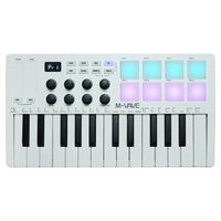 M-VAVE 25 Key MIDI Keyboard Controller 25 Velocitys-sensitive Keys 8 RGB Pads 8 Knobs Touch Strips Compatible