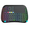 M9 BT&2.4G Mini Wireless Keyboard 7-color Backlit Type-C Voice IR Learning Air Mouse Remote Touchpad for Android TV Box