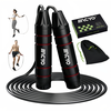 MACYO 3M Adjustable Professional Jump Rope with Adjustable - Detachable Steel Cable,  6 Rotating Bearings,  Foam Handle,  f