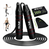 MACYO 3M Adjustable Professional Jump Rope with Adjustable - Detachable Steel Cable,  6 Rotating Bearings,  Foam Handle,  f