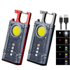 Magnetic COB LED Work Light Portable Keychain Flashlight UV Light Red/Blue Warning Green Light Keychain Light Mini Torch