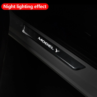 Magnetic Induction LED Illuminated Door Sill for Tesla Model 3/Y Protective Strip Lighted Welcome Pedal Luminous Thresho