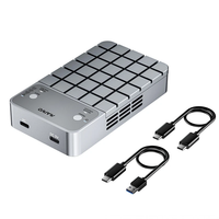 Maiwo K2042P3 M.2 NVMe SATA Dual Bay Hard Drive Enclosure 20Gbps USB 3.2 Gen2x2 Four Clone ModesTool Free External SSD E