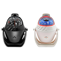 Marine Compass Waterproof LED Illuminated Pivoting Boat Navigation Adjustable Mounting Bracket Corrosion Resistant 12V N