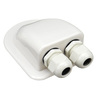 Marine Waterproof ABS Solar Double Twin Cable Entry Gland Curved Cable Connector For Rv Campervan Boat Cable Type 6mm to