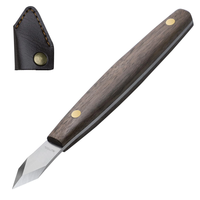 Marking Knife High Carbon Steel Woodworking Scribe 7.6 Inch Double Beveled Blade with Wooden Handle and Leather Sheath