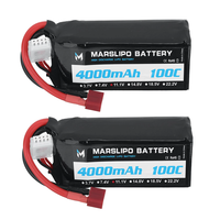 MARSLIPO 11.1V 4000mAh 100C 3S Lipo Battery T Plug for RC Car