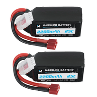 MARSLIPO 11.4V 2200mAh 25C 3S Lipo Battery T Plug with XT60 Adapter for RC Model Toys