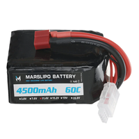 MARSLIPO 11.4V 4500mAh 60C 3S Lipo Battery T Plug with XT60 Adapter for RC Model Toys