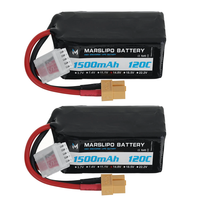 MARSLIPO 14.8V 1500mAh 120C 4S Lipo Battery XT60 Plug for RC Drones