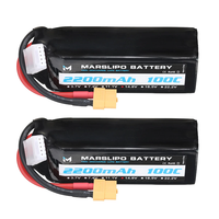 MARSLIPO 14.8V 2200mAh 100C 4S Lipo Battery XT60 Plug for RC Drones