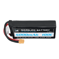 MARSLIPO 14.8V 5000mAh 100C 4S Lipo Battery XT60 Plug for RC Drones