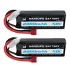 MARSLIPO 7.4V 2800mAh 50C 2S Lipo Battery T Plug for RC Car