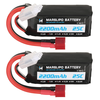 MARSLIPO 7.6V 2200mAh 25C 2S Lipo Battery T Plug with XT60 Adapter for RC Model Toys