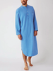 Men Cotton Soft Casual Solid Color Long Sleeve Button Down Robe with Pocket