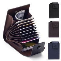 Men Genuine Leather Credit Card Holder Wallet Men Multi Card Slot ID Credit Case Card Case Money Bag Coin Purse Pocket B