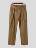 Men Japen Solid Color High Waist Loose Straight Drape Pants