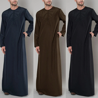 Men Solid Color Elegant Long Sleeve Kaftan Shirts