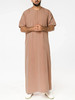 Men SolidFront Zipper Round Neck Short Sleeve Casual Robe Shirts