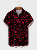 Mens Allover Heart Print Lapel Valentine