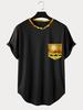 Mens Desert Landscape Print Curved Hem Short Sleeve T-Shirt