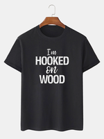Mens Letter Slogan Print Crew Neck Casual Short Sleeve T-Shirts