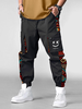 Mens Smile Ethnic Geometric Print Patchwork Flap Pocket Cargo Pants