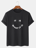 Mens Street Letter Smile Graphics 100% Cotton Short Sleeve T-Shirt