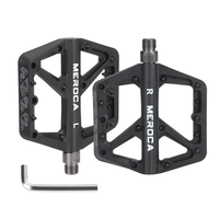 MEROCA Bicycle Pedals Mountain Bike Pedals Lightweight Nylon Bearing Lubricated Width Non-slip Pedals for MTB Cycling