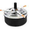 Metal Finger Press Rotating Ashtray for Men Cigar Easy Cleaning Smokeless for Home Office Desktop